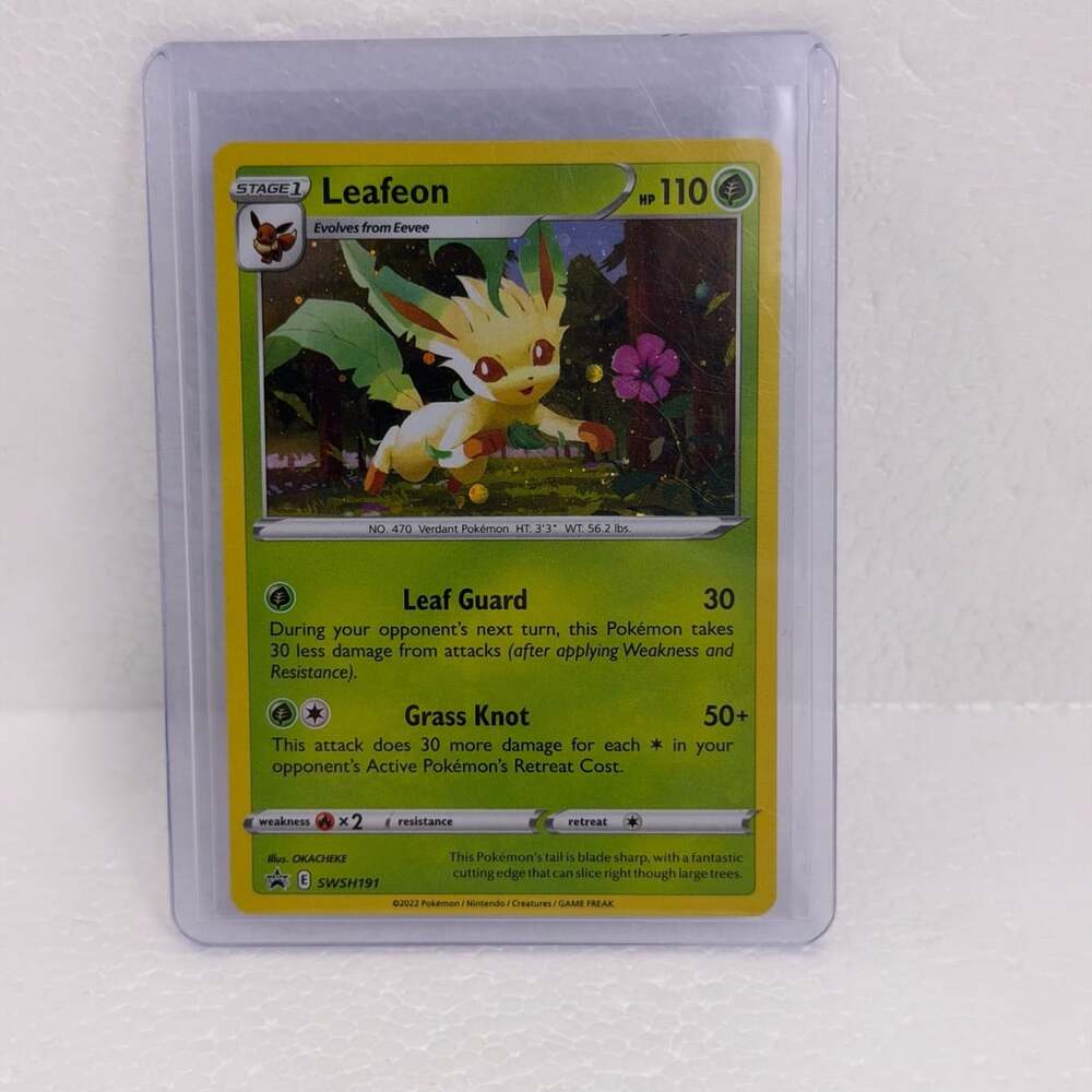 Pokemon Leafeon SWSH191 Black Star Promo Holo Single Card